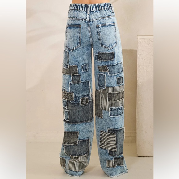 Oli & Hali Blue Patchwork Jeans - Picture 2 of 5